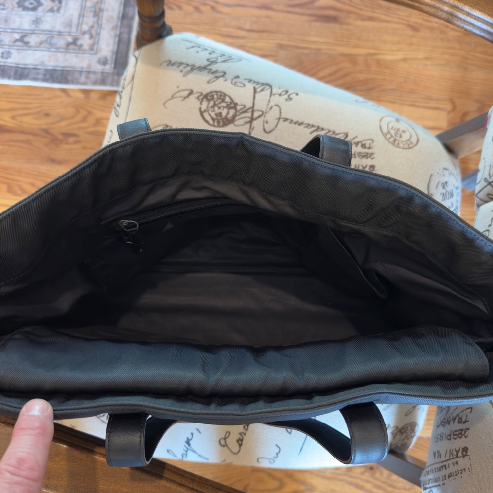 VTG Coach Mercer Black Twill Leather Trim Tote Laptop Bag C1K-5117 New York - Picture 4 of 5
